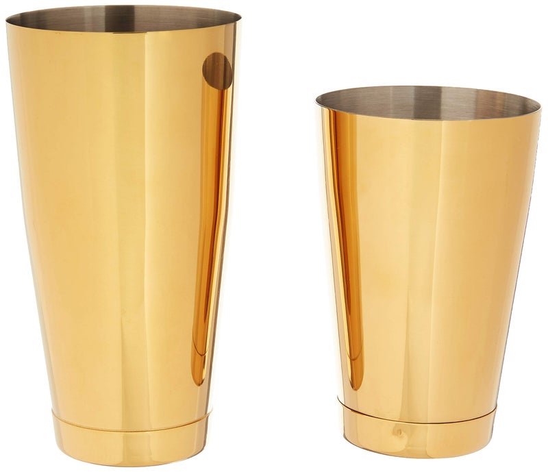 Barfly M37009GD Cocktail Tin, Set (18 oz and 28 oz), Gold - Image 1